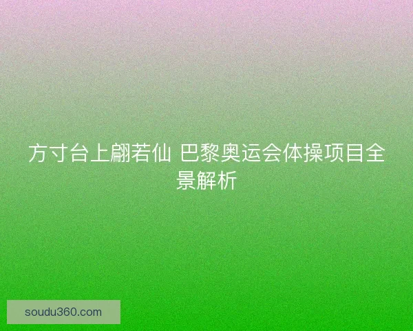 方寸台上翩若仙 巴黎奥运会体操项目全景解析